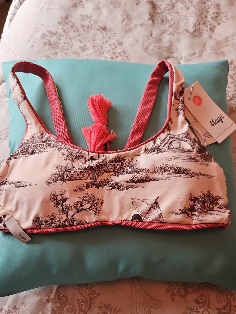Maaji Swim Top Bralette Coral Reversible